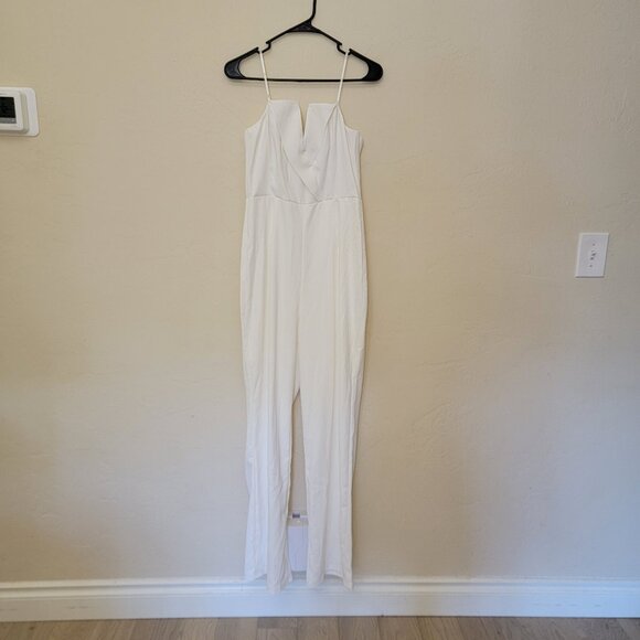 Lulus Striking Attitude White Strapless Surplice Jumpsuit, 2225676, Sz M, $44 - Picture 3 of 9